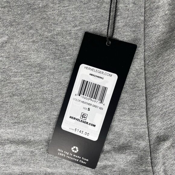 Herve by Herve Leger Boyfriend Terry Heather Grey Shorts Size Small - Picture 11 of 12